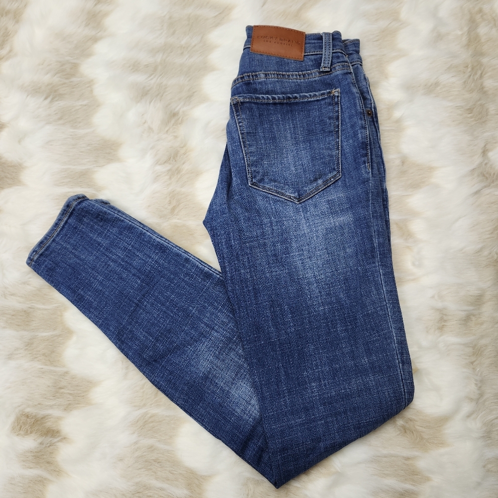 ♡ Lucky brand High Rise Skinny Bridgette sz 25 Tall EUC